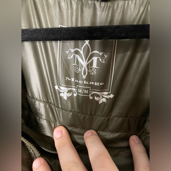 Mackage Perla Army Green Packable Lightweight Hooded Jacket Medium EUC - Picture 3 of 9